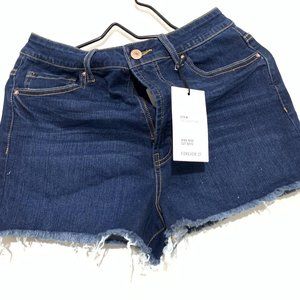forever 21 Frayed High-Rise Denim Shorts 29